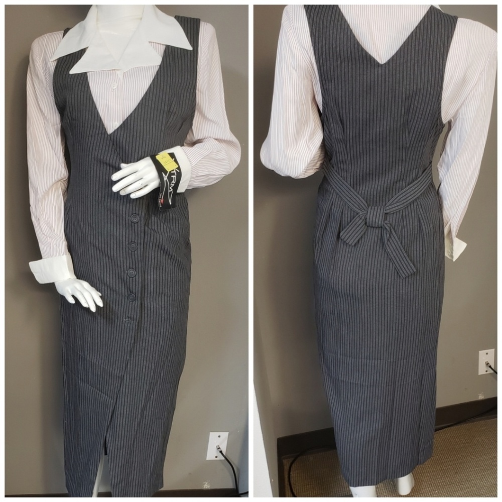 Xtrmz pinstriped double breasted dress
